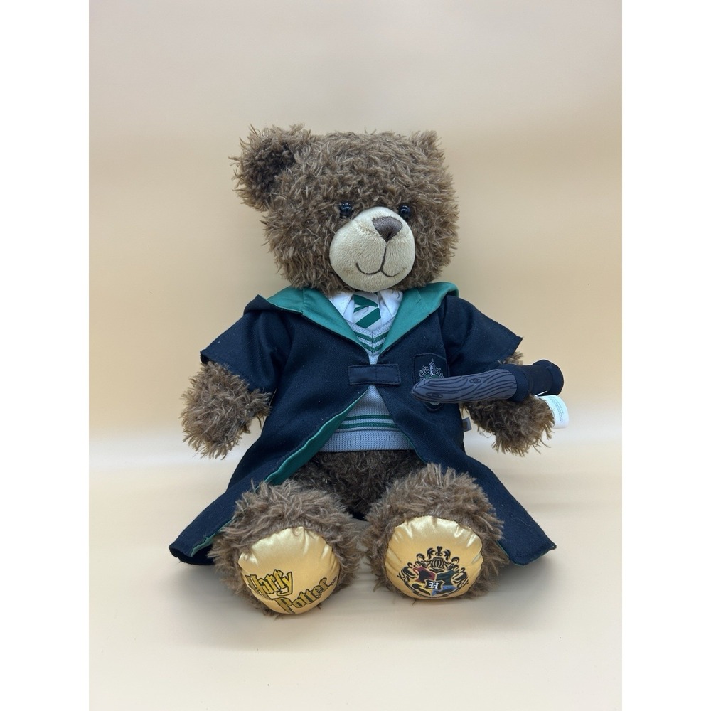 Build A Bear Harry Potter Slytherin Bear Plush w/ Wand Outfit No Scarf